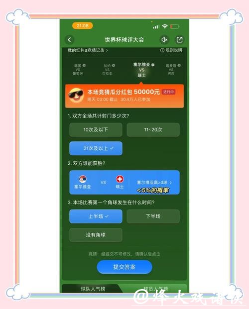 世界杯竞猜平台：每日热门赛事精准推荐